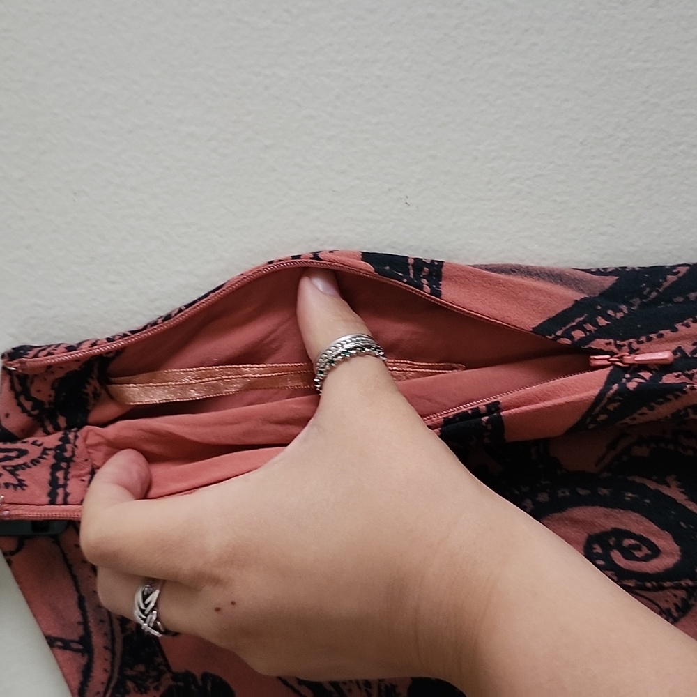 Free People Smooth Sailing Button Front Boho Navy Pink Paisley Maxi Skirt - Picture 7 of 10